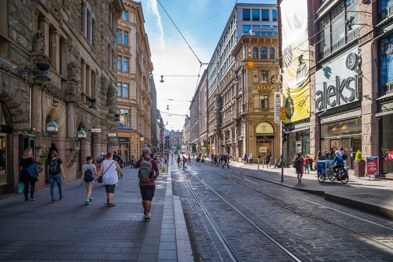 Einkaufsstrasse in Helsinki