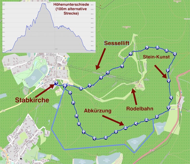 Karte Rundwanderweg Harz