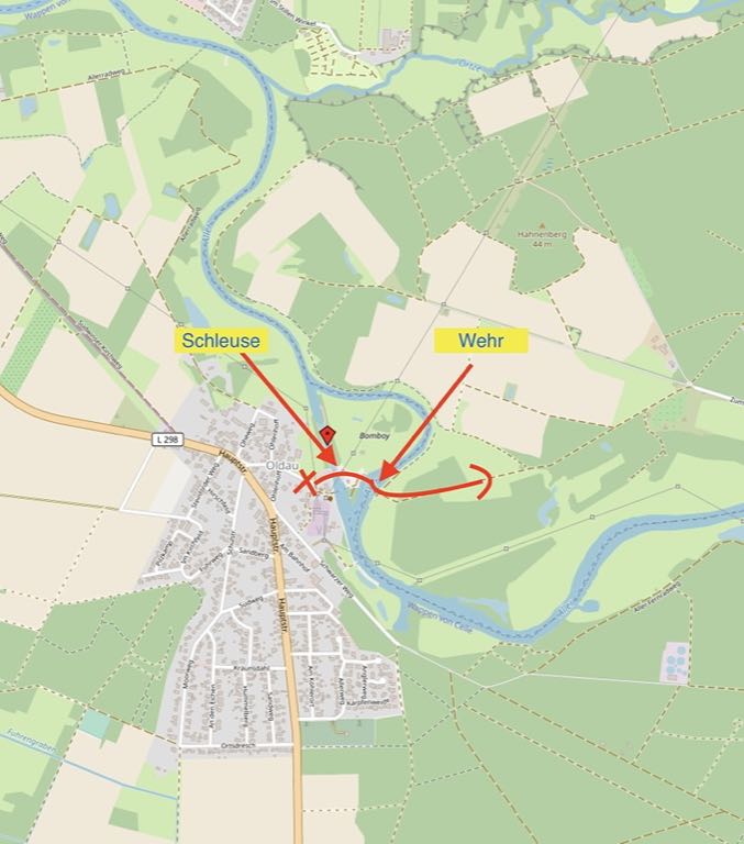 Karte Wasserkraftwerk Oldau