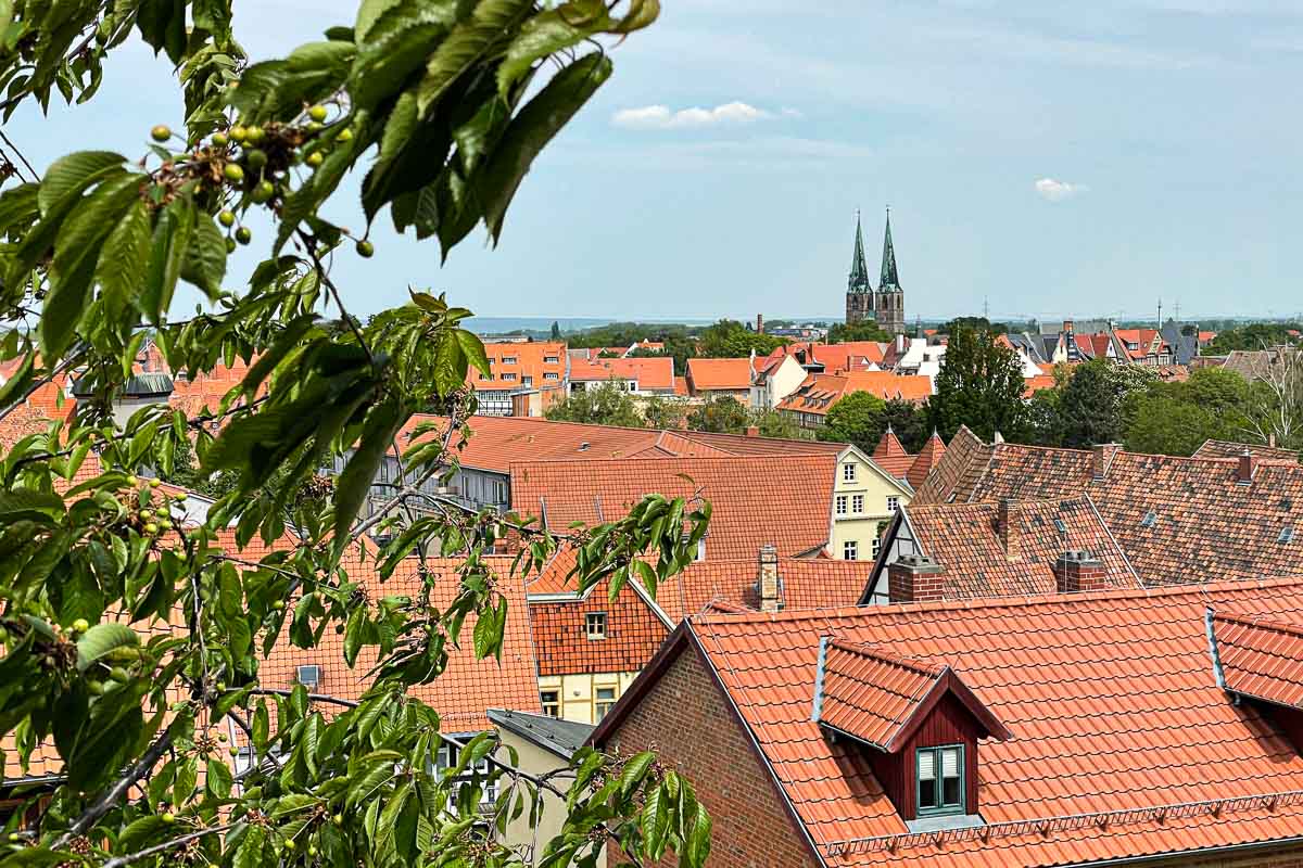Quedlinburg Blick auf die Altstadt vom Schlossberg