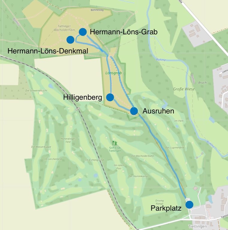 Karte - Weg zum Hermann Löns Grab