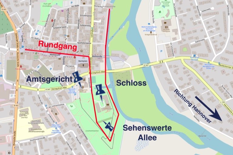 Karte Rundgang Neustadt am Rübenberge
