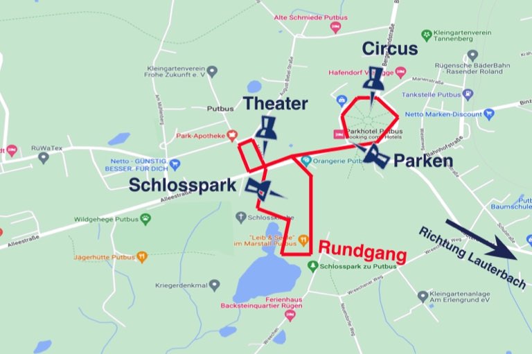 Karte Rundgang Putbus