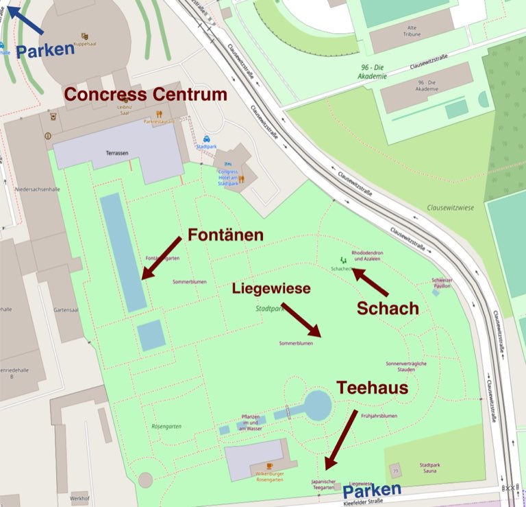 Karte Rundgang Stadtpark Hannover