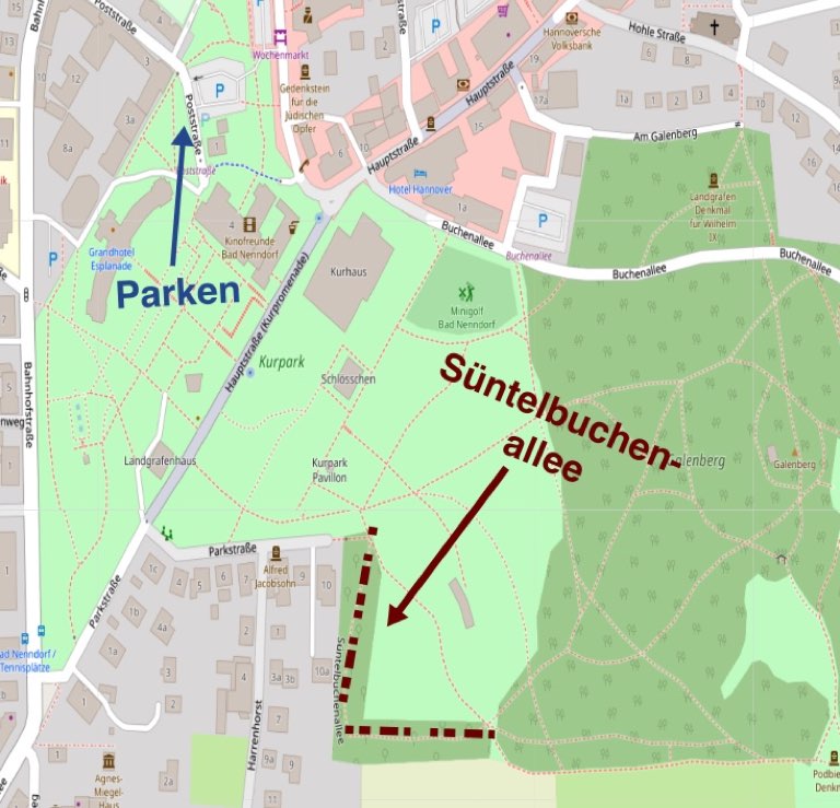 Karte Süntelbuchenallee