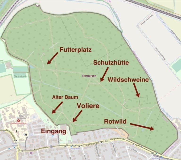 Karte Rundgang Tiergarten Hannover